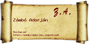 Zámbó Adorján névjegykártya